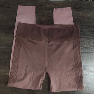 Harmony Balance Seamless Ribbed Leggings - Size L/G - Dusty Rose/Brown